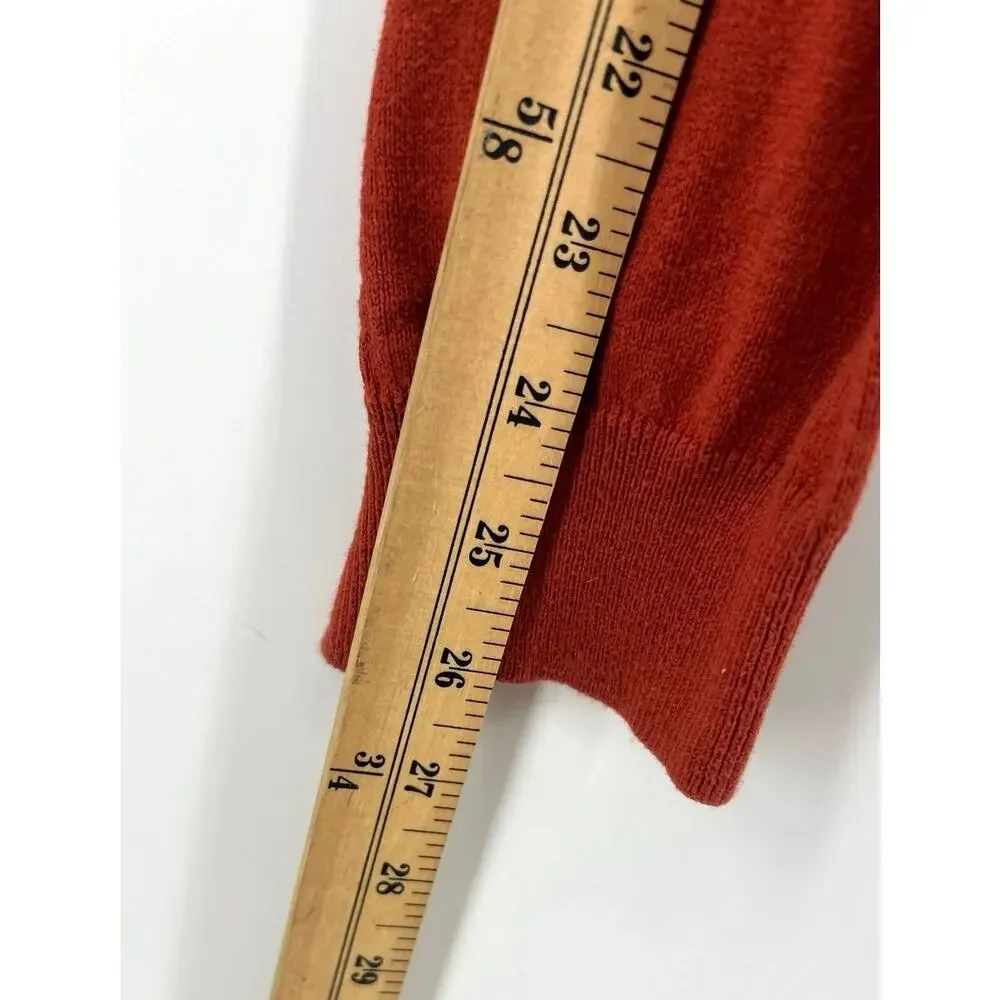 J.Crew Men's Cotton-Cashmere V-Neck Sweater Size XXL Burnt Orange Preppy
